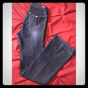 Guess Denim Wide Leg Trouser Pants